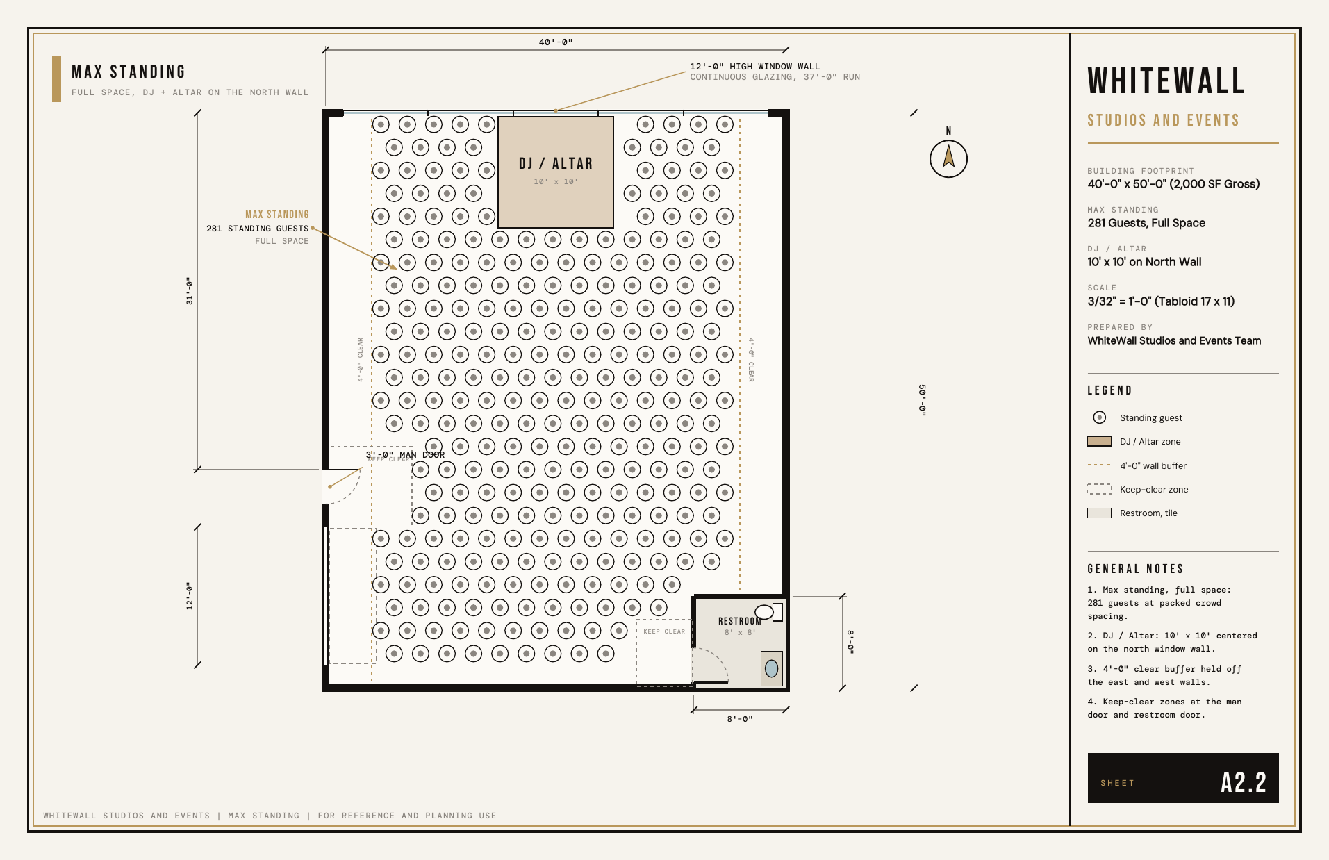 Maximum standing event floor plan